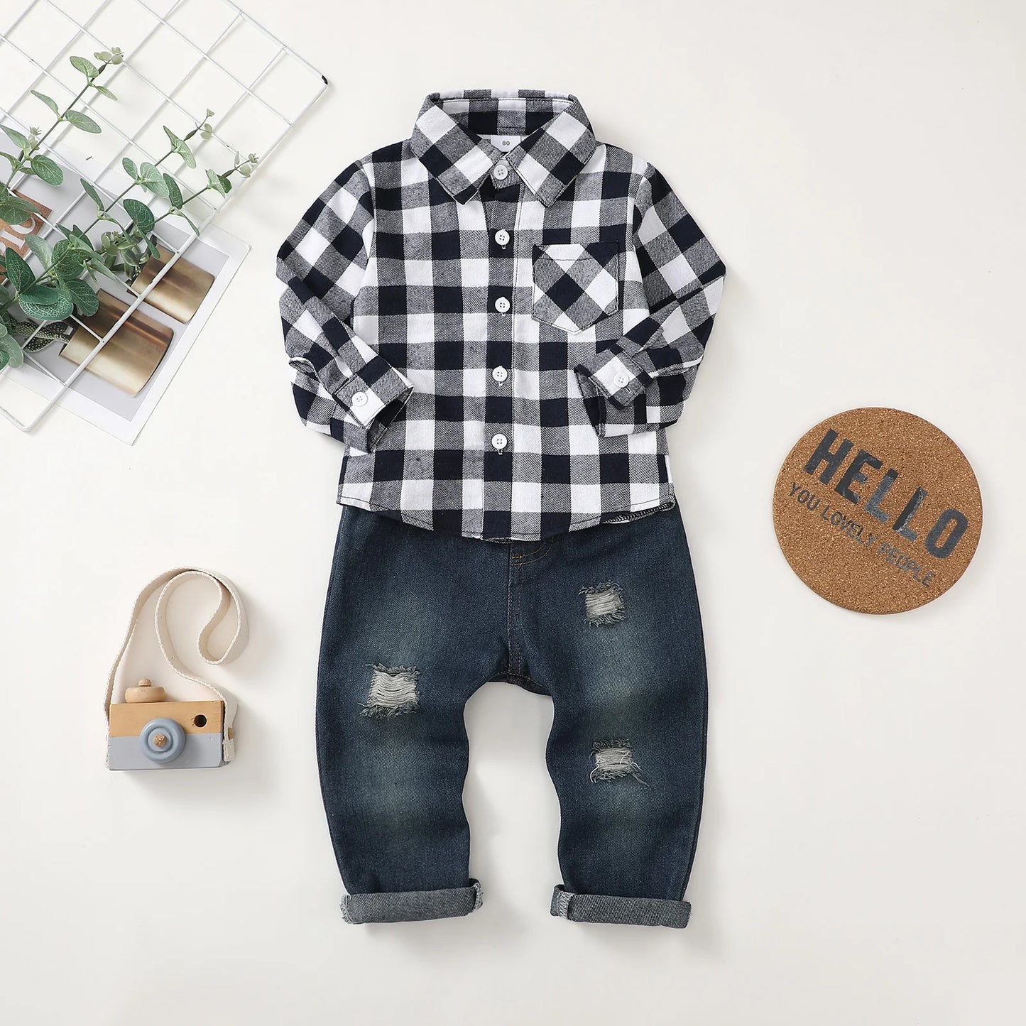 Winter Baby Boy Clothes Infant Toddler Boy Outfits 12 18 24 Months 2T 3T Denim Jeans Boys Fall Winter Clothing Pants Set