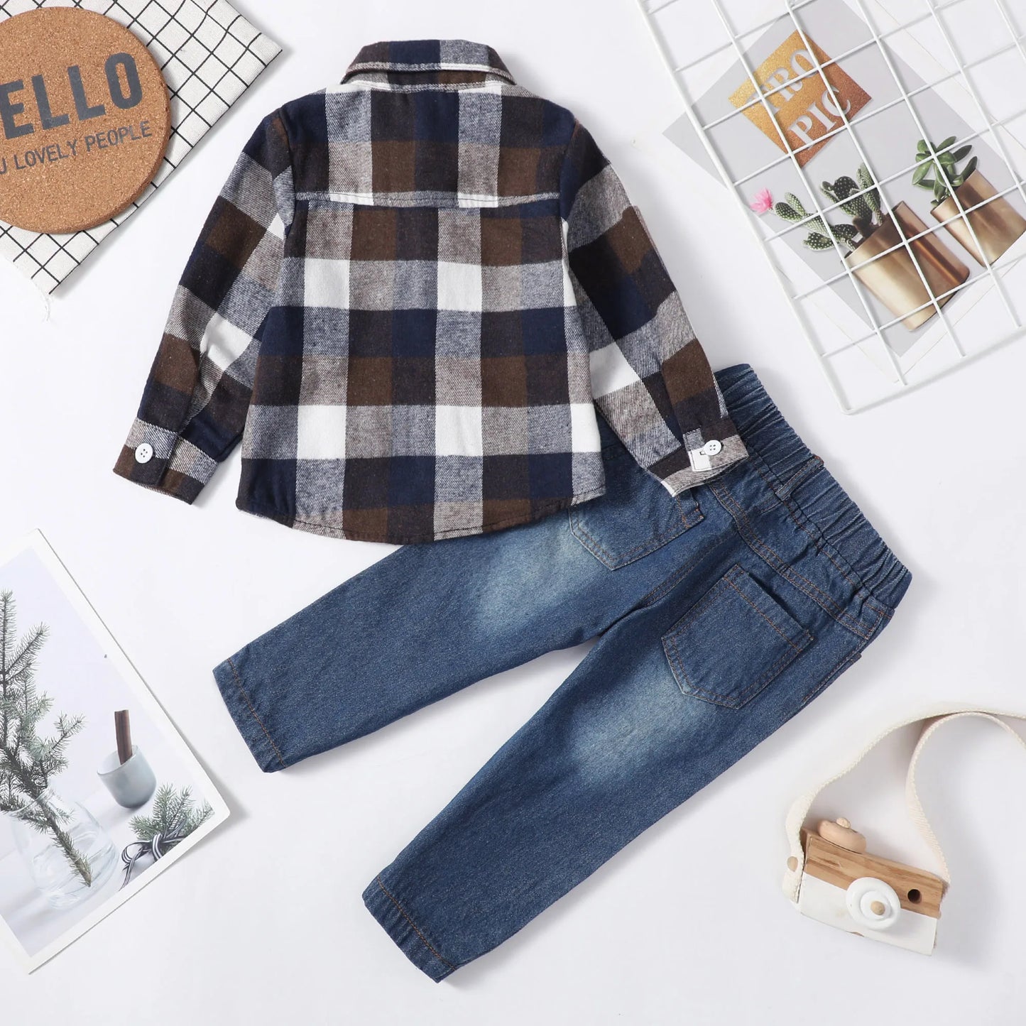 Winter Baby Boy Clothes Infant Toddler Boy Outfits 12 18 24 Months 2T 3T Denim Jeans Boys Fall Winter Clothing Pants Set