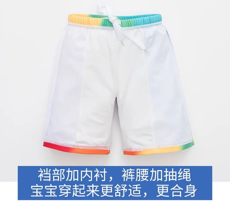 Children's Swimsuit Boys 2024 New Boys Beach Sun Protection Long-Sleeved Split Medium and Large Kidsren's Full Body Swimsuit