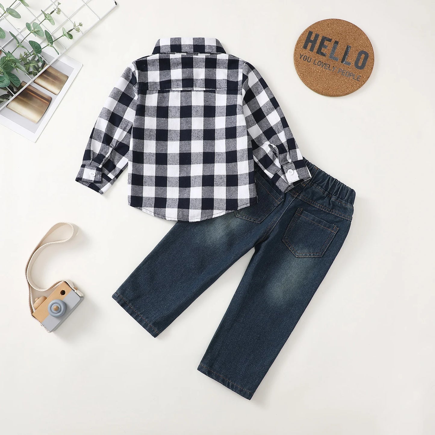 Winter Baby Boy Clothes Infant Toddler Boy Outfits 12 18 24 Months 2T 3T Denim Jeans Boys Fall Winter Clothing Pants Set