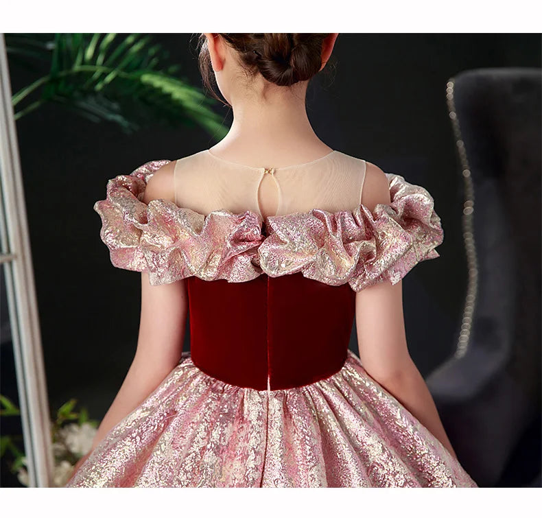 Kids Pageant Dresses for Girls 2 6 To 8 10 14 Years Children Long Dress Party Evening Elegant Luxury Gown Formal Occasion Frock