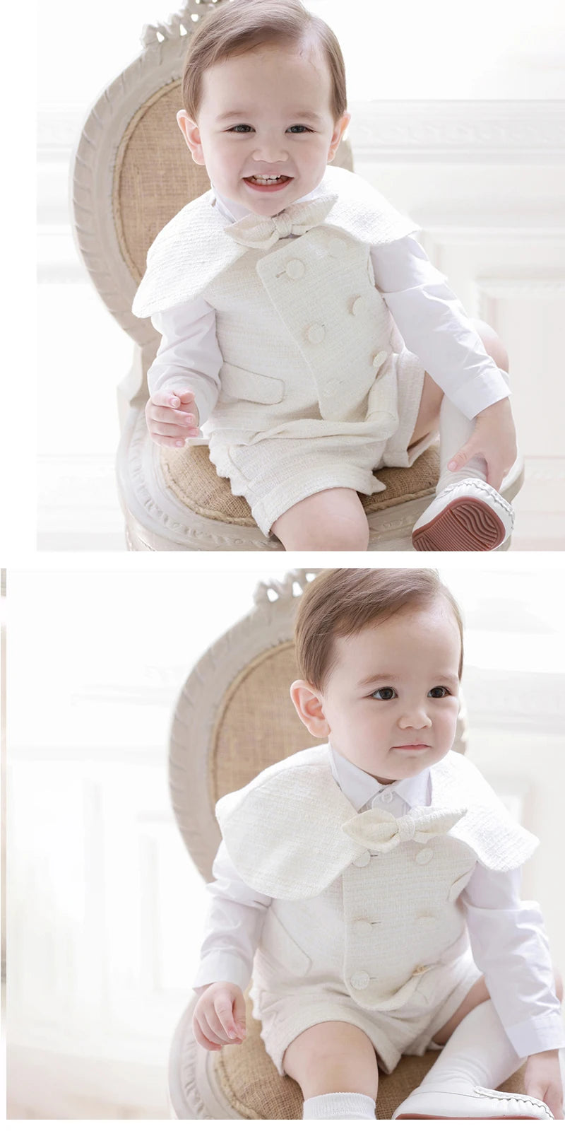 Boy Outfit Set Boutique White Formal Suits 5pcs Baptismal Baby Boys Girls Clothing with Children 1-4 Year Birthday Party Dress