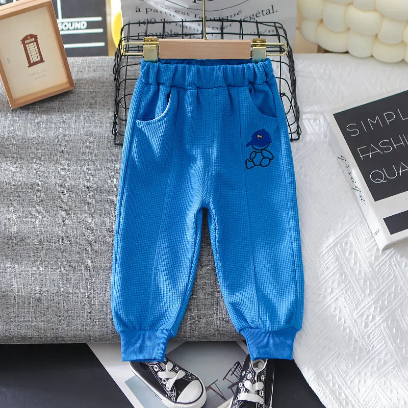 Toddler Boy Handsome Sport Clothing Sets 2023 Spring Autumn Children Fashion Tracksuit Baby Cartoon Pullover+ Pants Girl Clothes