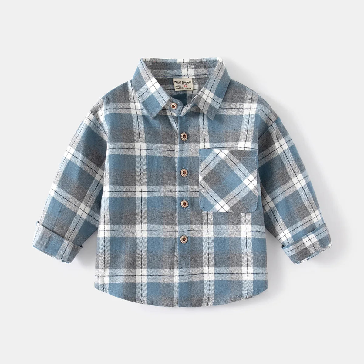 New Children's Clothes 2025 Kids Shirts With Collar Boys' Cotton Long Sleeved Baby Clothing Casual Top Plaid Blouse for Boy 2-7Y