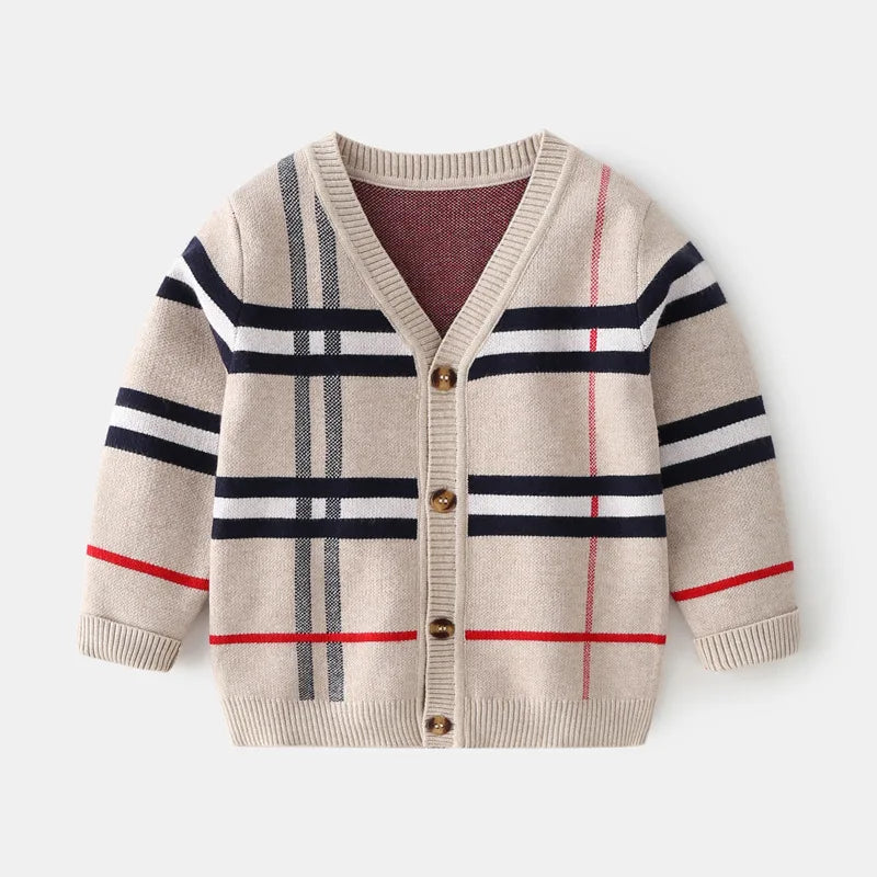 Children Clothes Winter Warm Top 2-8Y Boy Long Sleeve Sweater Knitted Gentleman Kids Spring Autumn Cardigan Baby Sweater