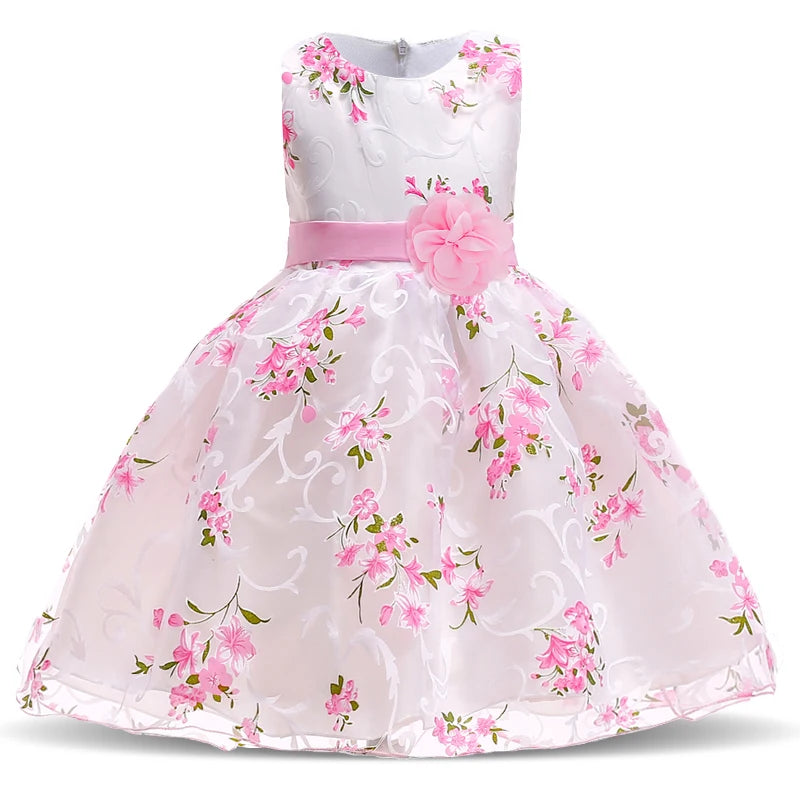 Elegant Kids Birthday Party Dresses For Girls Formal Wedding Evening Prom Gown Lace Flower Girl Princess Dress Children Costume
