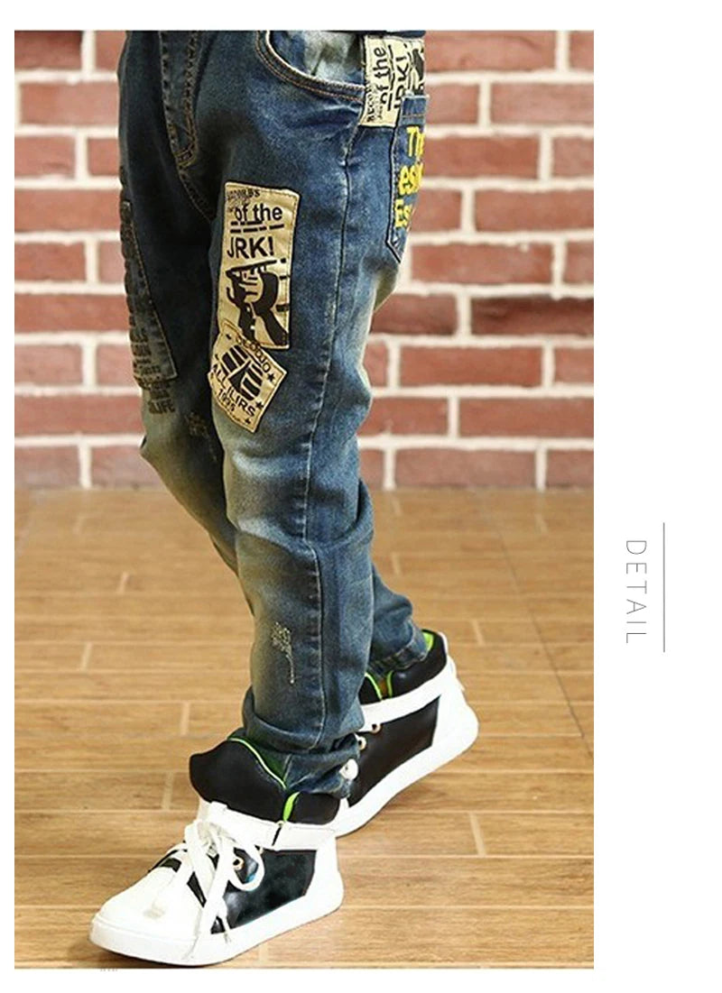 IENENS Boys Jeans Pants Child Denim Long Pants Spring Autumn Clothes 4-11 Years Kids Casual Trousers Young Boy Stretch Jeans