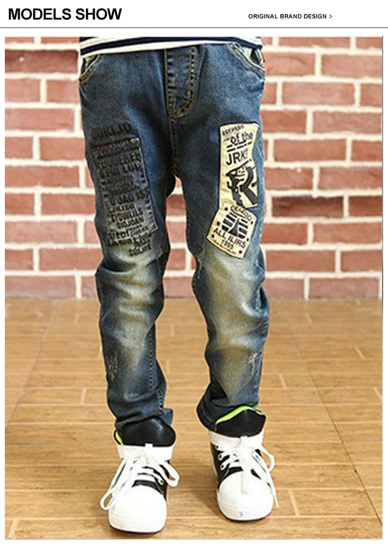 IENENS Boys Jeans Pants Child Denim Long Pants Spring Autumn Clothes 4-11 Years Kids Casual Trousers Young Boy Stretch Jeans