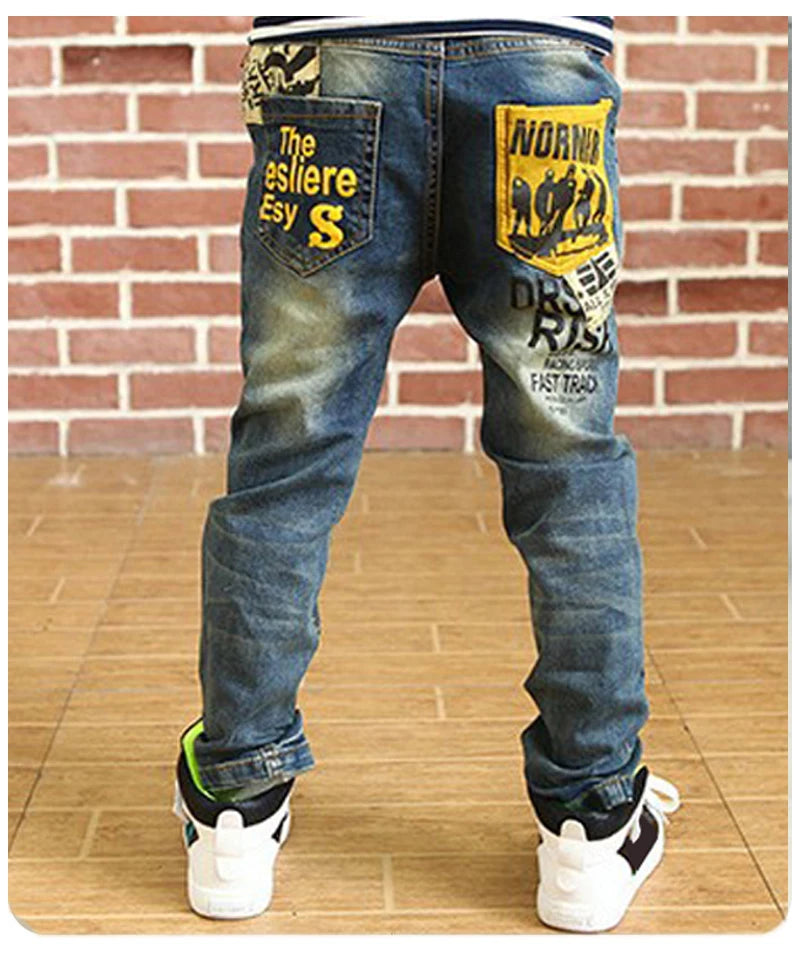IENENS Boys Jeans Pants Child Denim Long Pants Spring Autumn Clothes 4-11 Years Kids Casual Trousers Young Boy Stretch Jeans