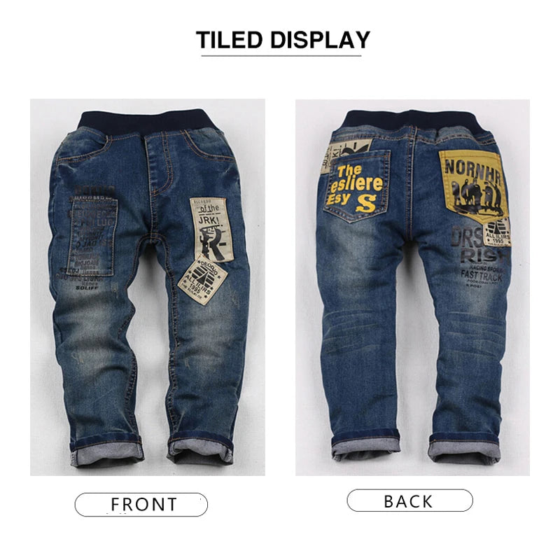 IENENS Boys Jeans Pants Child Denim Long Pants Spring Autumn Clothes 4-11 Years Kids Casual Trousers Young Boy Stretch Jeans