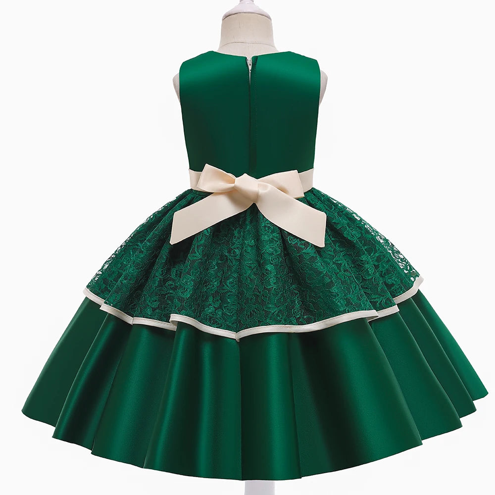 Elegant Kids Birthday Party Dresses For Girls Formal Wedding Evening Prom Gown Lace Flower Girl Princess Dress Children Costume