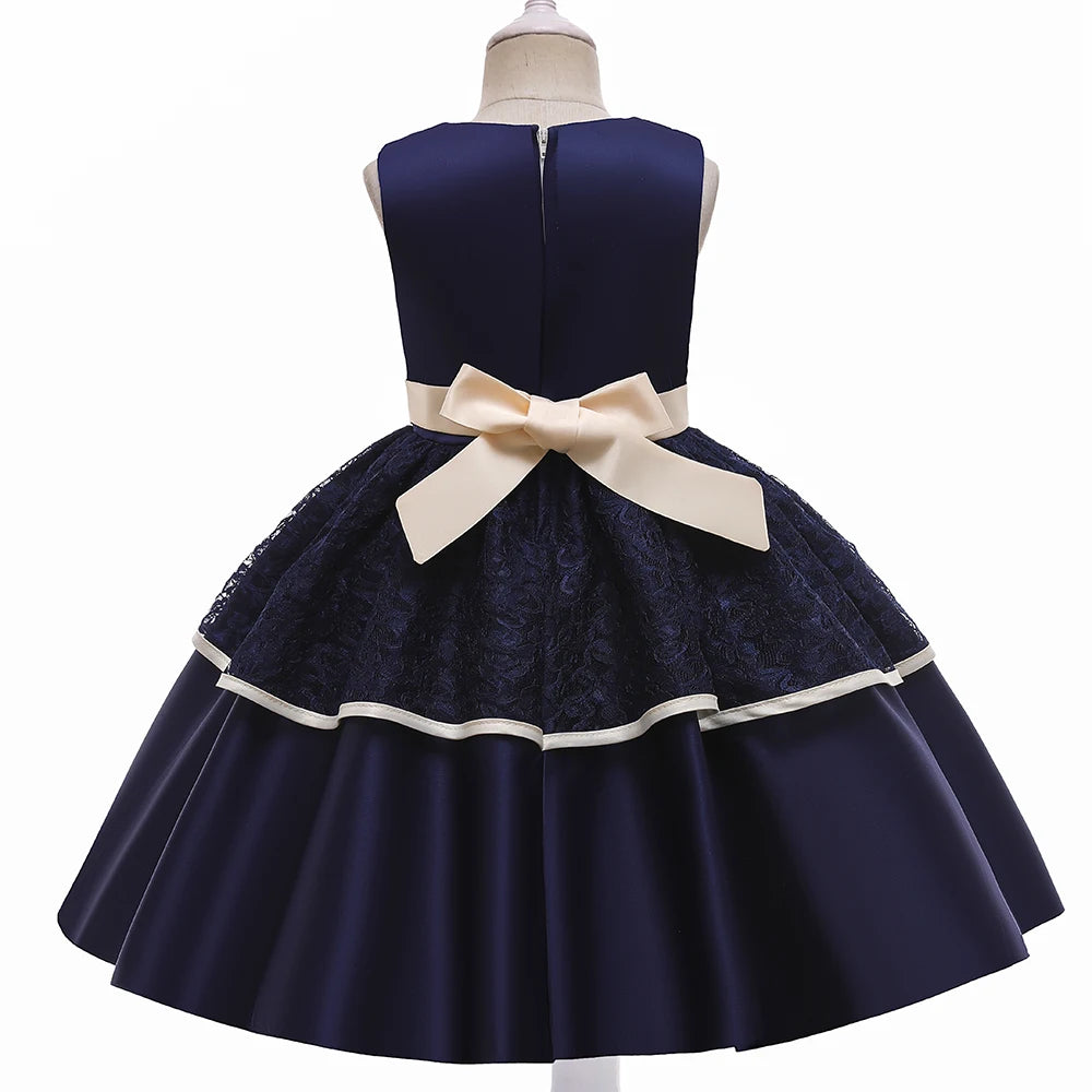 Elegant Kids Birthday Party Dresses For Girls Formal Wedding Evening Prom Gown Lace Flower Girl Princess Dress Children Costume