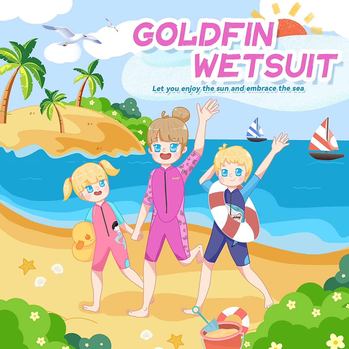 Kids Wetsuits Shorty Youth Wetsuit 2mm Neoprene Swimsuit for Kids Boys Girls Toddler Water Aerobics Swimming Diving Surfing