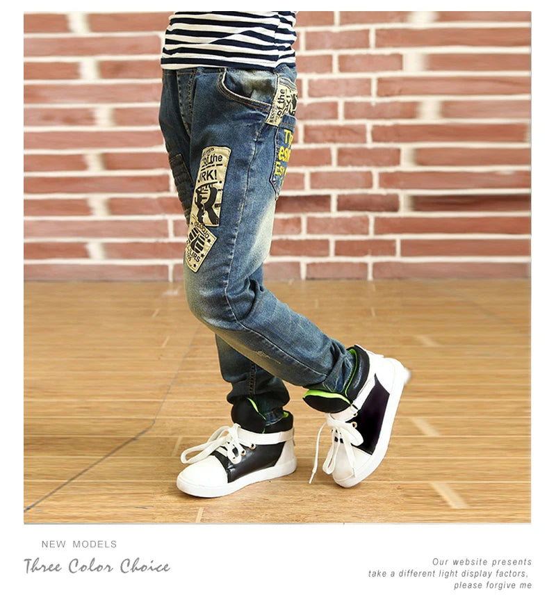 IENENS Boys Jeans Pants Child Denim Long Pants Spring Autumn Clothes 4-11 Years Kids Casual Trousers Young Boy Stretch Jeans