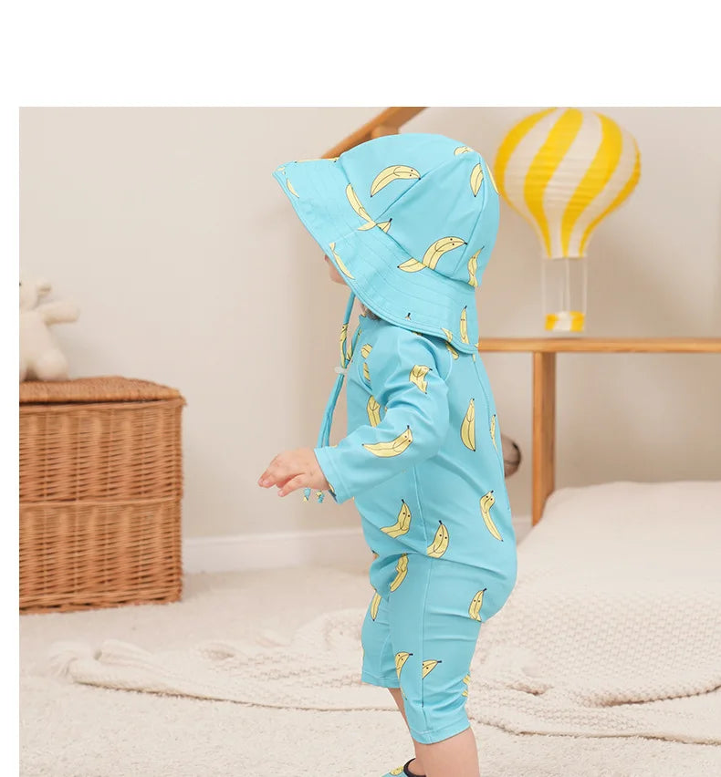 Baby Swimwear 2025 New Children's One-piece Swimsuit Sunscreen Quick-drying Bathing Suit for Kids Korean Boys Girls Surf Clothes