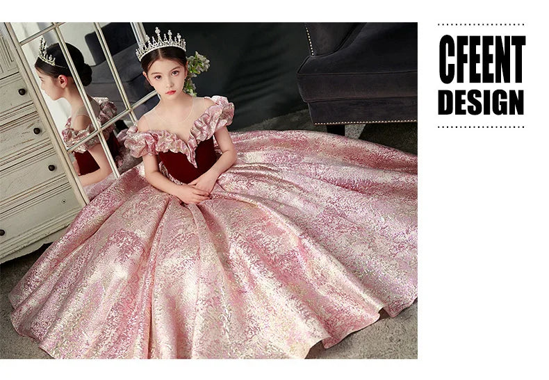 Kids Pageant Dresses for Girls 2 6 To 8 10 14 Years Children Long Dress Party Evening Elegant Luxury Gown Formal Occasion Frock