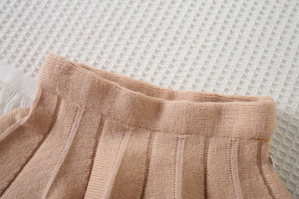 Children's Clothing Sets Cutout Floral Cardigan Sweater + Pleated Skirt Knitted Sweater Girls Winter Clothes Pullovers for Kids