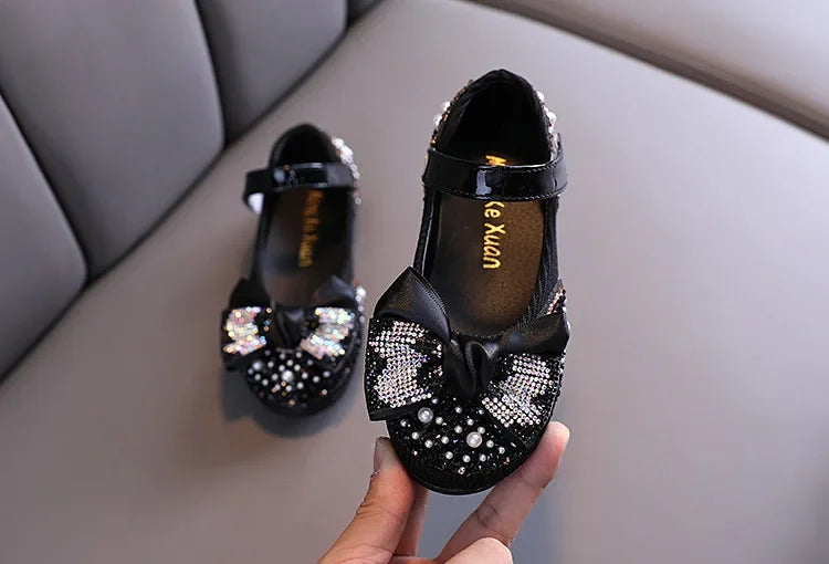 Fashion Children's Sandals 2025 Spring Summer Shining Flowers Sweet Girl Princess Shoes Dance Performance Kids Sandals