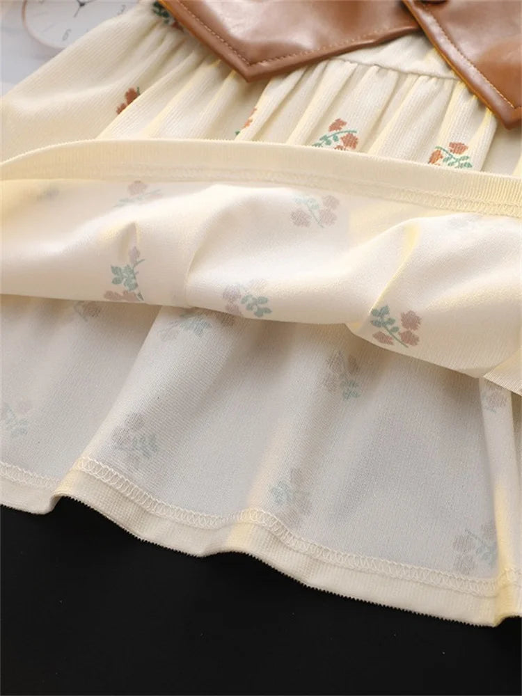 Children's Girls Dresses Spring Autumn Baby Clothes Long Sleeve Print Dresses For Girls Fashion Kids Clothing Outfit 10M-4Years