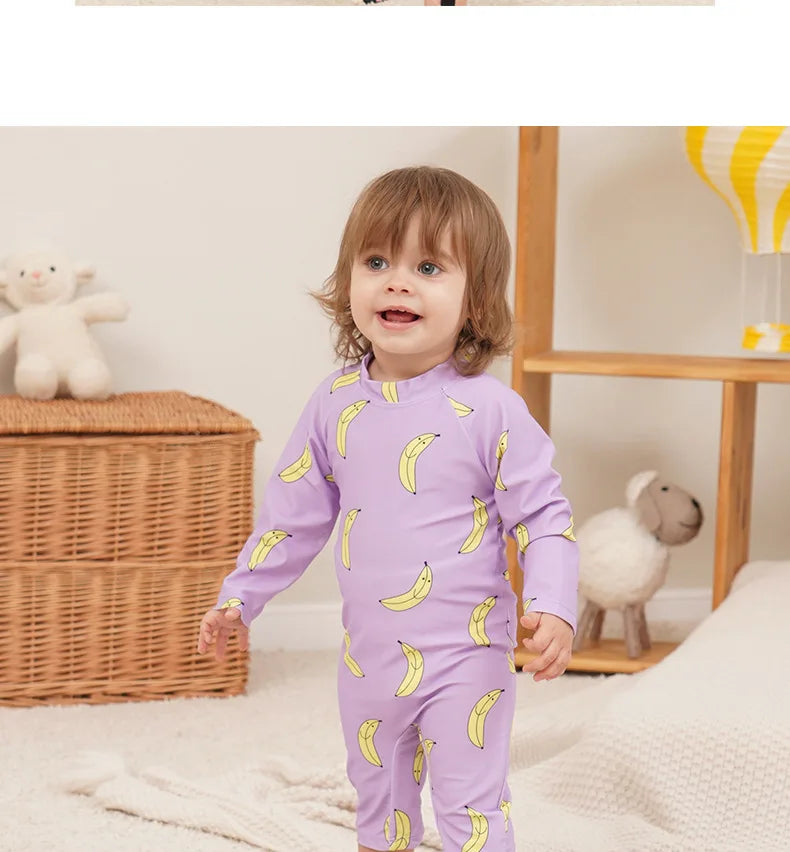 Baby Swimwear 2025 New Children's One-piece Swimsuit Sunscreen Quick-drying Bathing Suit for Kids Korean Boys Girls Surf Clothes