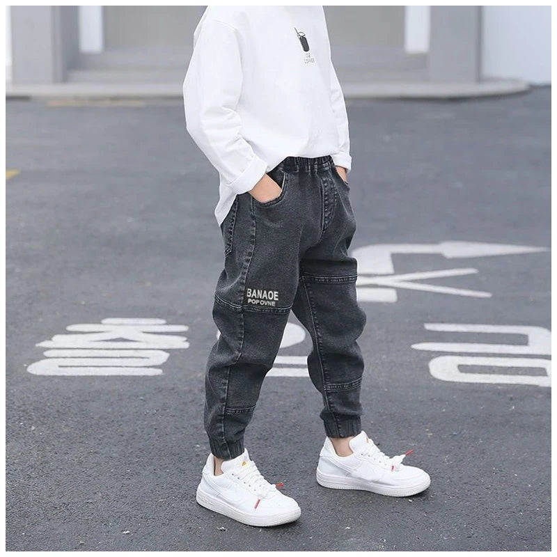 IENENS Boys Jeans Pants Child Denim Long Pants Spring Autumn Clothes 4-11 Years Kids Casual Trousers Young Boy Stretch Jeans