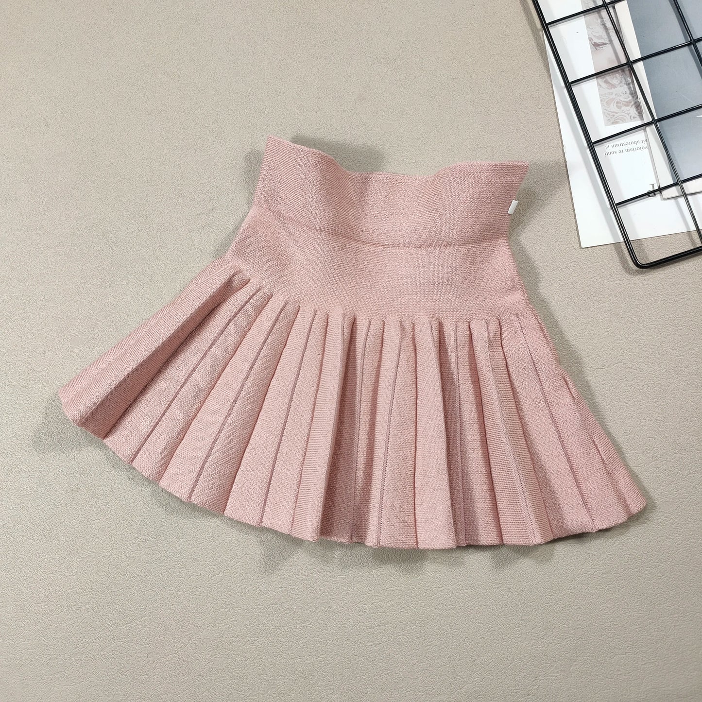 Kids Skirt  Girls' Pleated Skirt Solid Sweet Pink Beach Skirt Black Cute Mini Skirt Slim Fit Baby Princess Skirt 2-12 Years