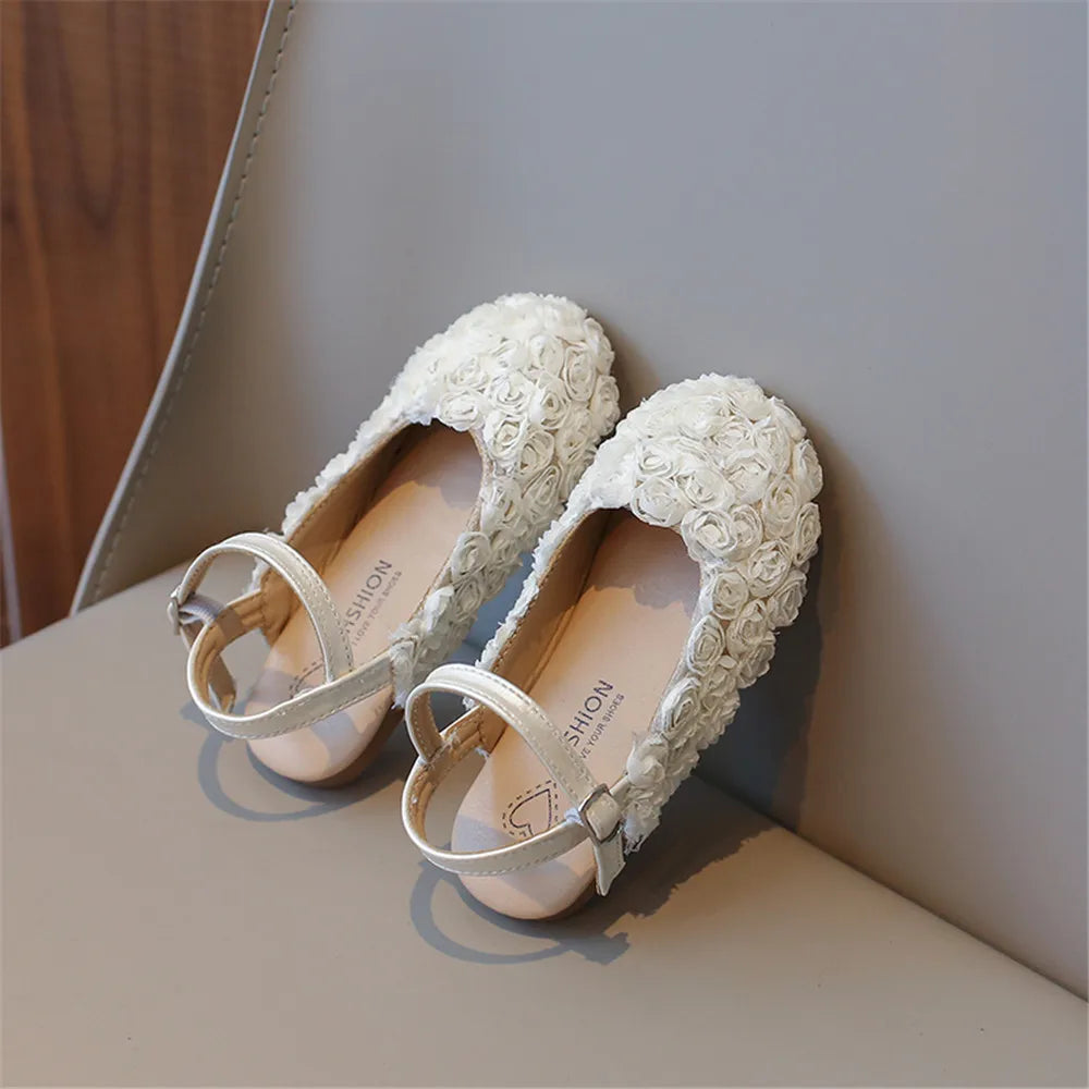 Baby Girls Sandals Comfortable Children Floral Princess Shoes Soft Sole Summer Vacation Seaside Kids Casual Shoes Size 24-34