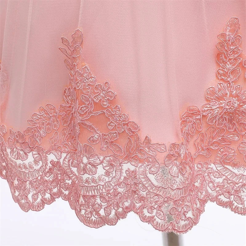 Children's Elegant Dresses For Girls Baby 1st Birthday Party Dress Girls Princess Skirt Kids Lace Vestidos 0-24Months