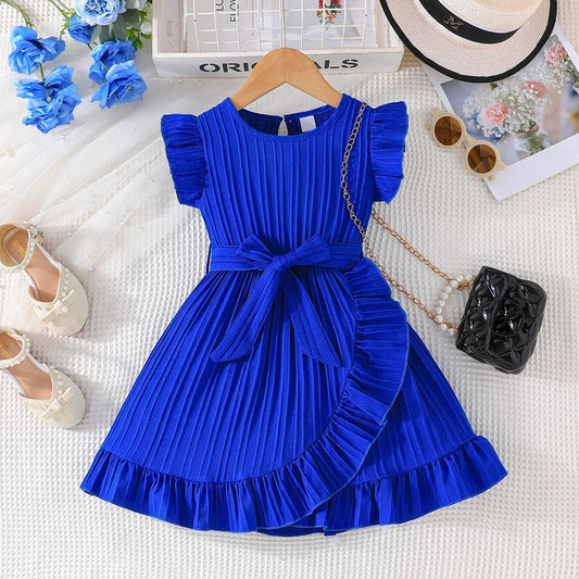 2025 New Summer Dress for Girls 3-8 Years Ruffles Casual Kids Princess Dresses Tulle Stripe Birthday Baby Girls Dress