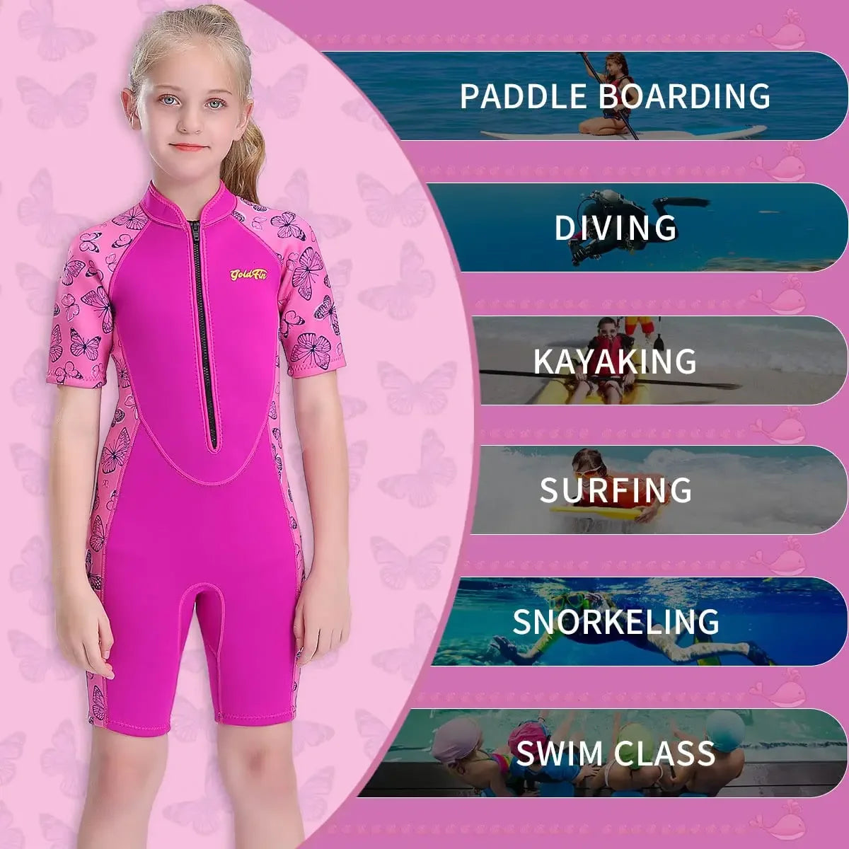 Kids Wetsuits Shorty Youth Wetsuit 2mm Neoprene Swimsuit for Kids Boys Girls Toddler Water Aerobics Swimming Diving Surfing