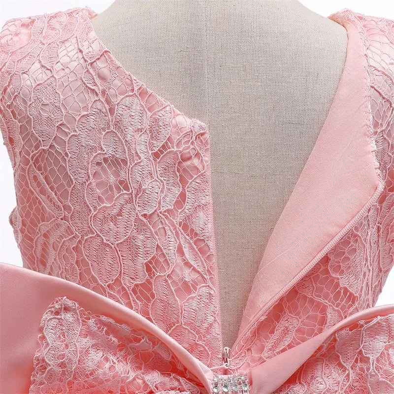 Children's Elegant Dresses For Girls Baby 1st Birthday Party Dress Girls Princess Skirt Kids Lace Vestidos 0-24Months