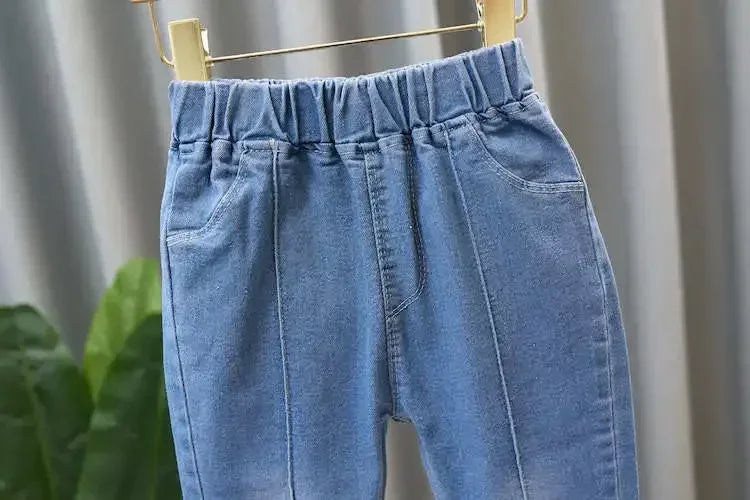 Kids Girls Jeans Pants for 2024 New Spring Autumn Long Flared Jeans Children's Pants 4-10Yrs Girls Cowboy Pants Trousers