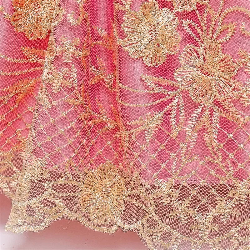 Kids Dresses for Girls 2024 New Flower Lace Princess Dresses Formal Evening Elegant Prom Gown Vintage Embroidery Luxury Dress