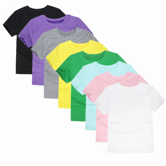 1 3 5 7 9 11 13 Years Children's Clothes Summer Boys Sport Tops Teen T-shirts Girls Cotton Tees Baby Solid Short Sleeve Shirts