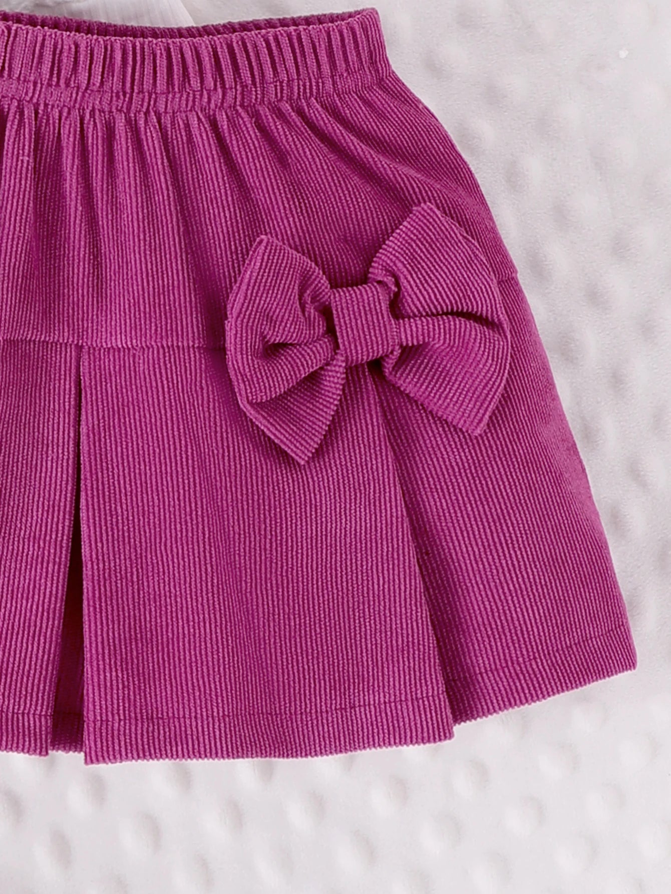 2PCS  Autumn New Style For Girls 1-3 Years Old, Comfortable And Sweet Bubble Sleeve Love Badge Top + Short Skirt Set