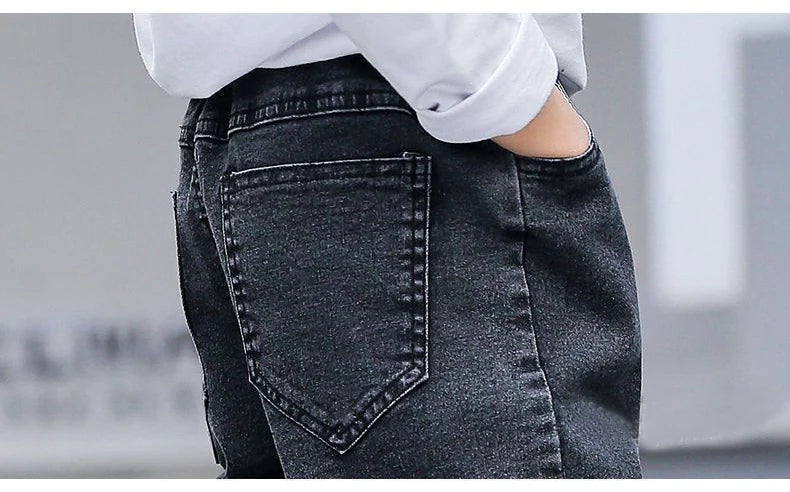 IENENS Boys Jeans Pants Child Denim Long Pants Spring Autumn Clothes 4-11 Years Kids Casual Trousers Young Boy Stretch Jeans