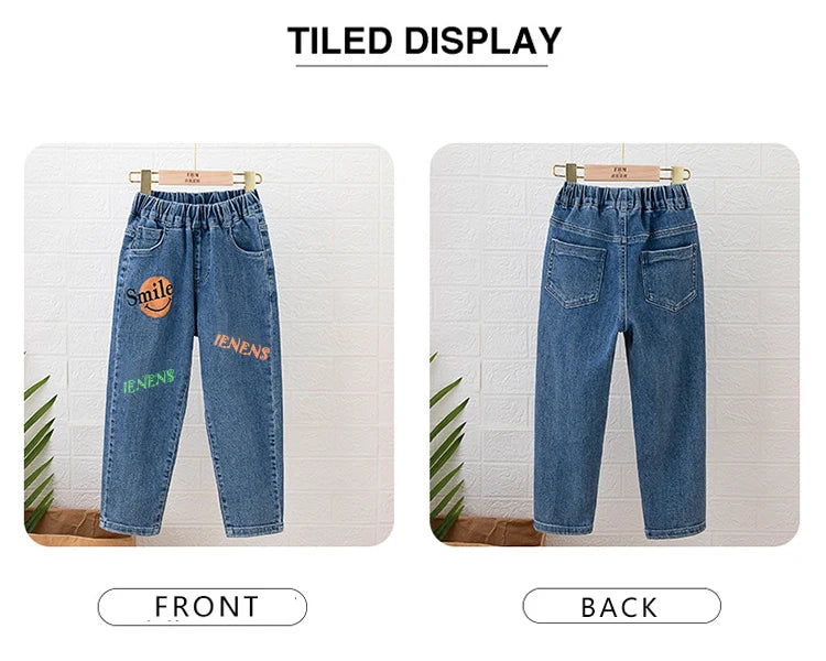 IENENS Boys Jeans Pants Child Denim Long Pants Spring Autumn Clothes 4-11 Years Kids Casual Trousers Young Boy Stretch Jeans