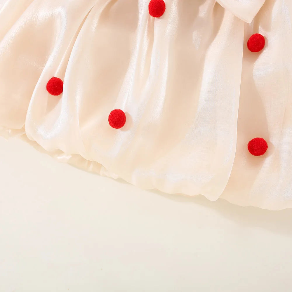 Kids Clothes Baby Girl Red Dress Summer Newborn Girl Cute Bear Red Princess Dress Birthday Dress for Kids Girl