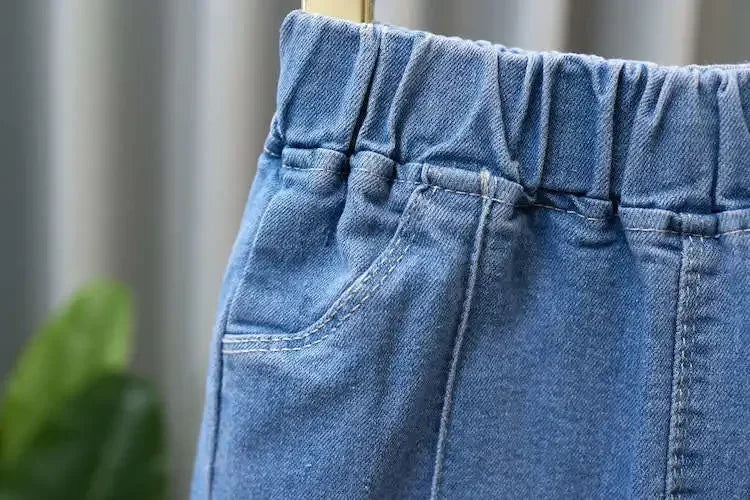 Kids Girls Jeans Pants for 2024 New Spring Autumn Long Flared Jeans Children's Pants 4-10Yrs Girls Cowboy Pants Trousers