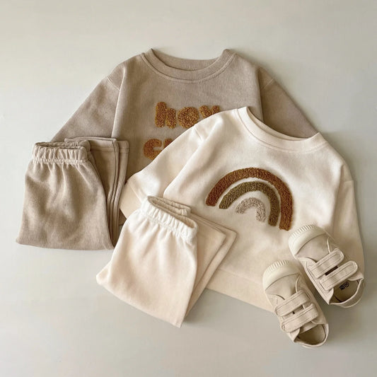 Children's Clothing Girls Sets Kids Suit Boy Autumn Spring Cotton Tracksuit Pullovers Tops+Pants 2PCS Long Sleeves Outfits