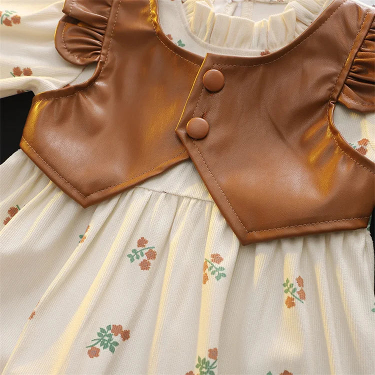 Children's Girls Dresses Spring Autumn Baby Clothes Long Sleeve Print Dresses For Girls Fashion Kids Clothing Outfit 10M-4Years