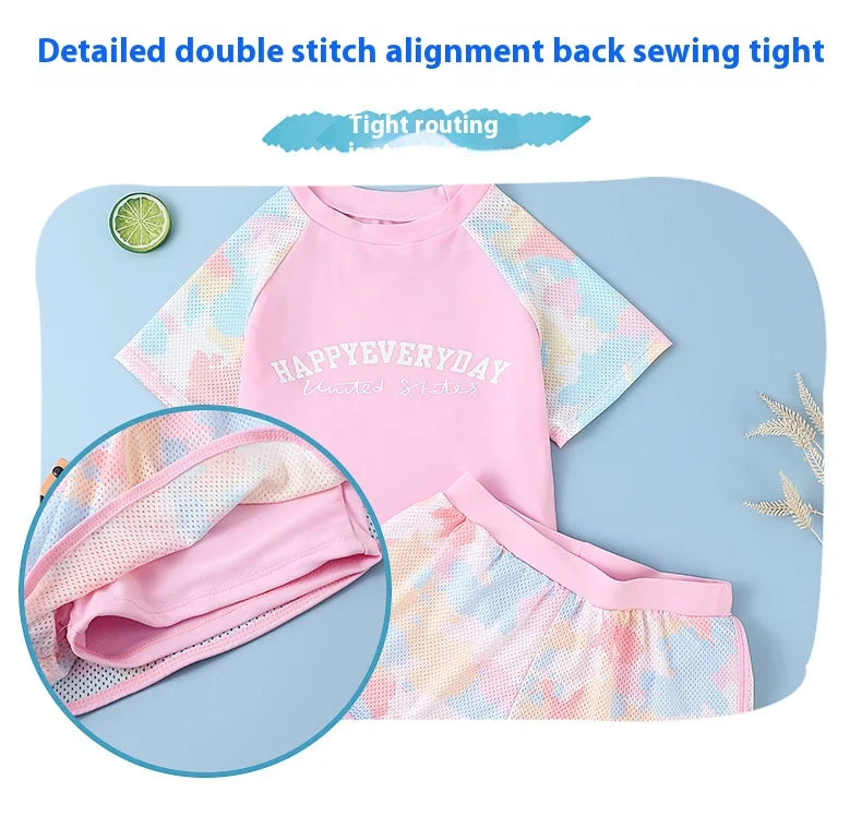 Kids Swimsuit Set Medium Big Kids Swimsuit Girls New Split Swimsuit Pants Summer Hot Springs Beach Swimsuit Swimsuit Swimsuit Se