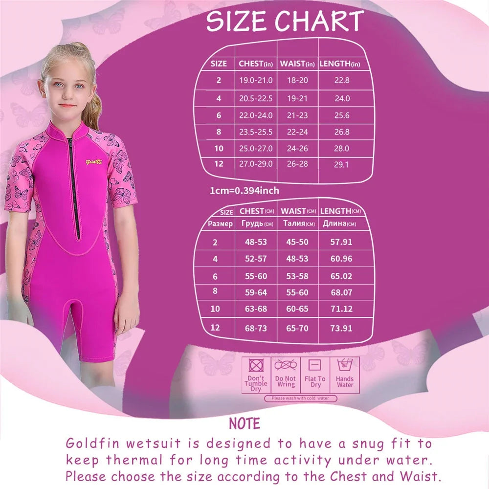 Kids Wetsuits Shorty Youth Wetsuit 2mm Neoprene Swimsuit for Kids Boys Girls Toddler Water Aerobics Swimming Diving Surfing