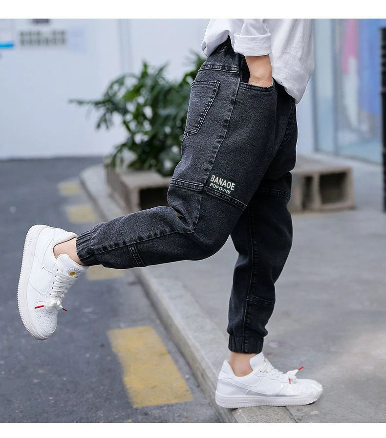IENENS Boys Jeans Pants Child Denim Long Pants Spring Autumn Clothes 4-11 Years Kids Casual Trousers Young Boy Stretch Jeans