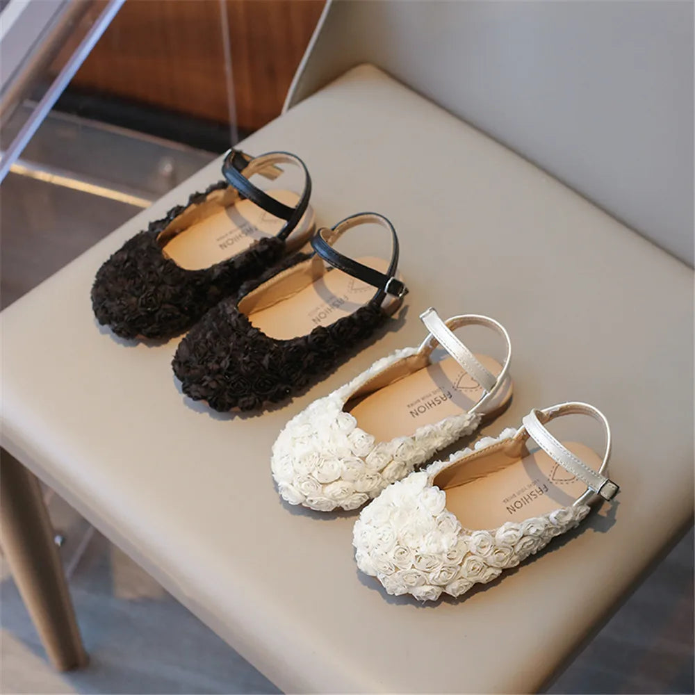 Baby Girls Sandals Comfortable Children Floral Princess Shoes Soft Sole Summer Vacation Seaside Kids Casual Shoes Size 24-34