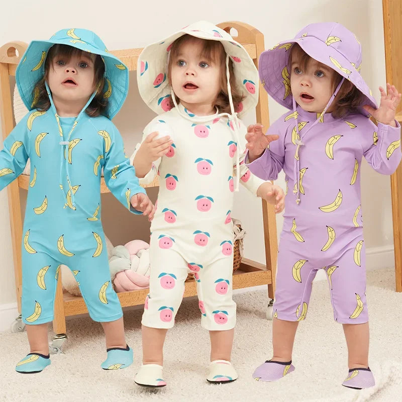 Baby Swimwear 2025 New Children's One-piece Swimsuit Sunscreen Quick-drying Bathing Suit for Kids Korean Boys Girls Surf Clothes