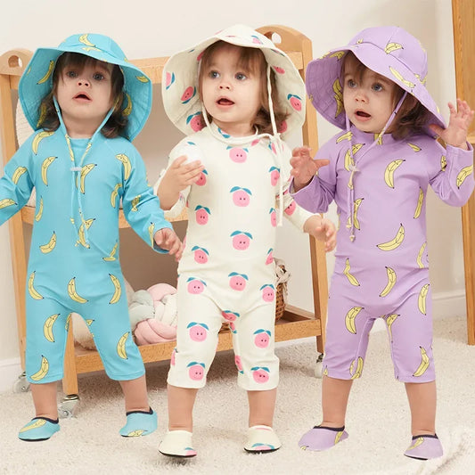 Baby Swimwear 2025 New Children's One-piece Swimsuit Sunscreen Quick-drying Bathing Suit for Kids Korean Boys Girls Surf Clothes
