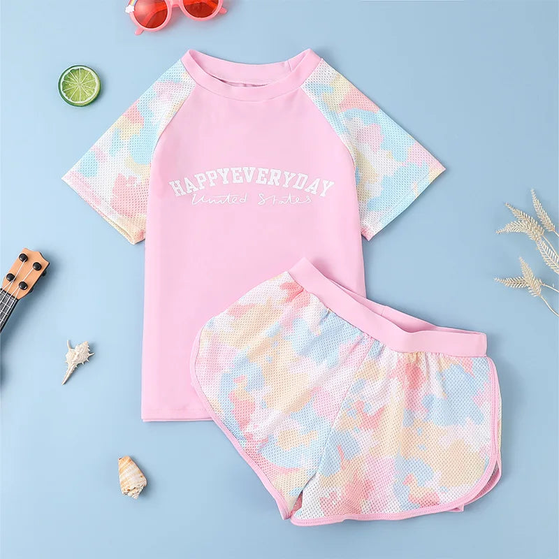 Kids Swimsuit Set Medium Big Kids Swimsuit Girls New Split Swimsuit Pants Summer Hot Springs Beach Swimsuit Swimsuit Swimsuit Se