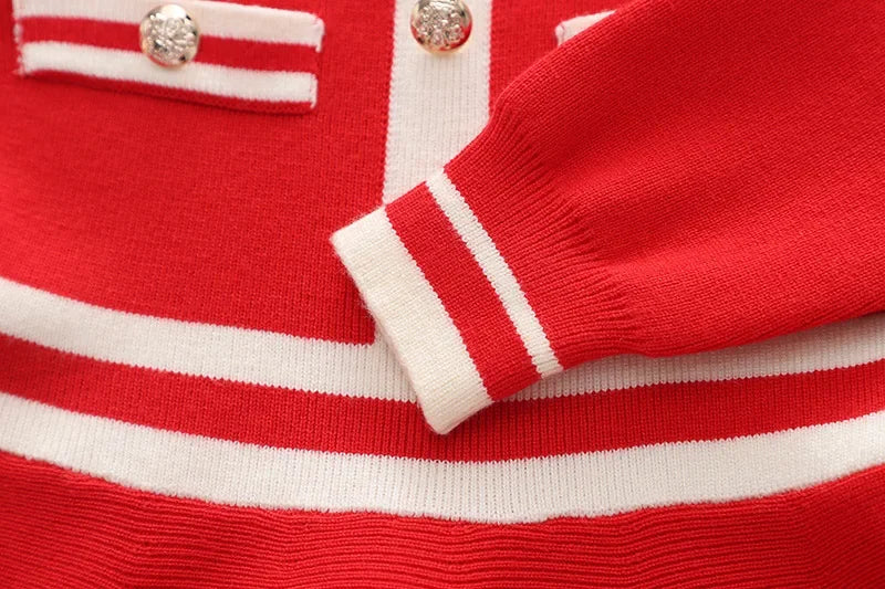 Children's Dresses Lapel Dress Stylish Slim-fit Sweater Dress Knitted Sweater Toddler Girl Winter Clothes Kids Knitwear