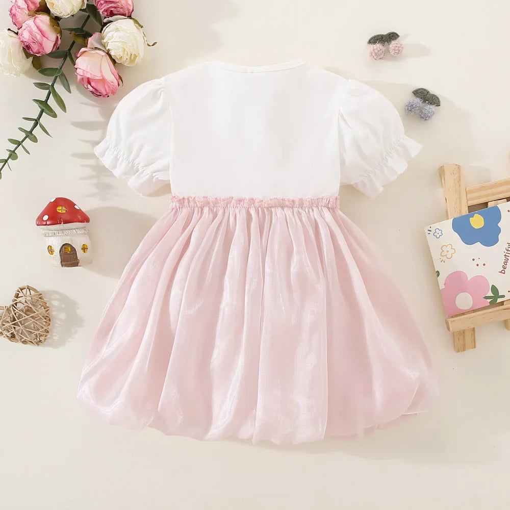 Kids Clothes Baby Girl Red Dress Summer Newborn Girl Cute Bear Red Princess Dress Birthday Dress for Kids Girl